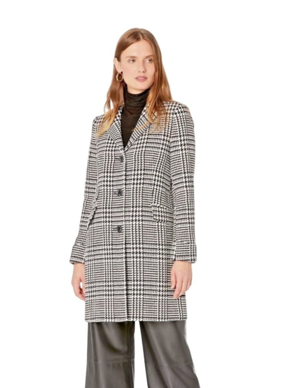 Lauren Ralph Lauren hounstooth Plaid Wool Blend Coat Size 6 dressy preppy old mo